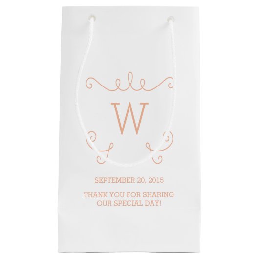 Sac cadeau Monogramme Orange Whimsical Flourd (Devant)