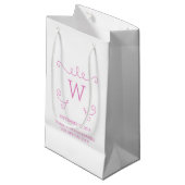 Sac cadeau Monogramme Rose Whimsical Flourd (Devant Angle)