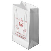 Sac cadeau Monogramme Whimsical Rouge (Devant Angle)