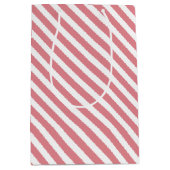 Sac cadeau Motif à rayures rose et blanc (Devant)