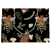 Sac cadeau Motif Black Holly Feuilles Berries (Devant)