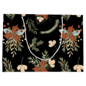 Sac cadeau Motif Black Holly Feuilles Berries (Dos)