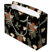 Sac cadeau Motif Black Holly Feuilles Berries (Dos Angle)