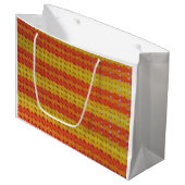 Sac cadeau - motif crochet Jaune et Orange (Lrg) (Devant Angle)