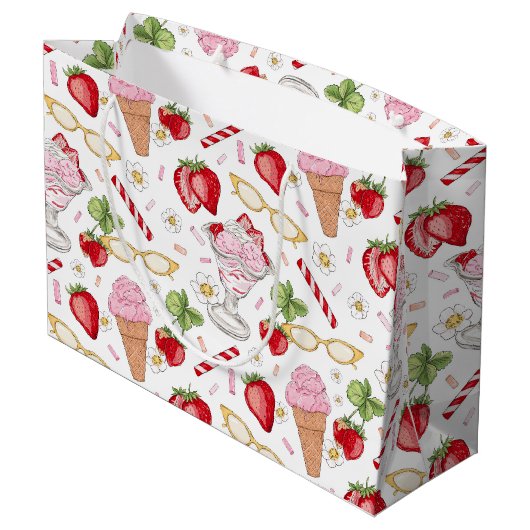 Sac cadeau Motif de fraise Sundae (Dos Angle)