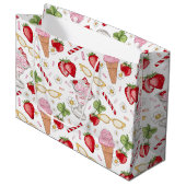 Sac cadeau Motif de fraise Sundae (Devant Angle)