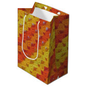 Sac cadeau - motif diagonal jaune et orange (Devant Angle)