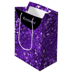 Sac cadeau Motif en mosaïque violet étincelant