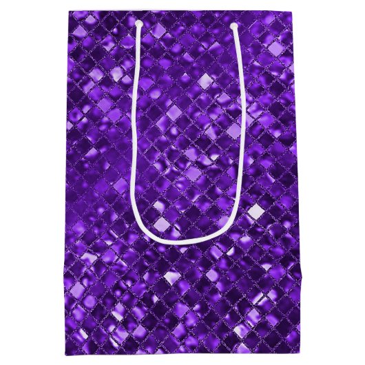 Sac cadeau Motif en mosaïque violet étincelant (Dos)