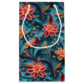 Sac cadeau motif en papier floral sans sourire (Dos)