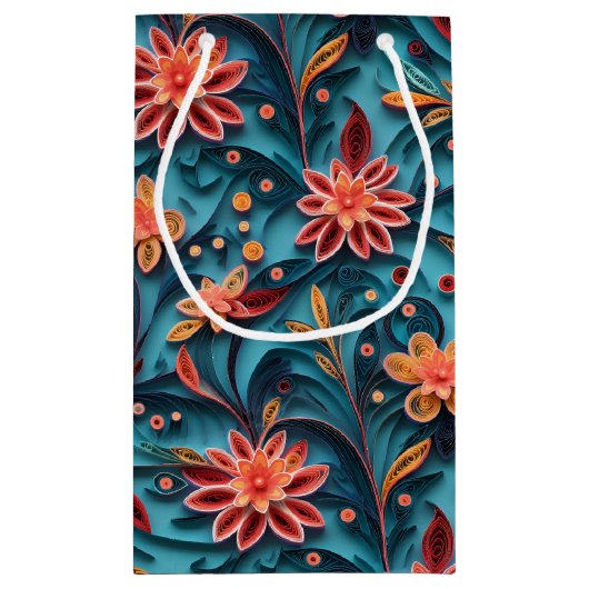 Sac cadeau motif en papier floral sans sourire (Dos)