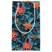 Sac cadeau motif en papier floral sans sourire (Devant)