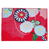 Sac cadeau MOTIF KIMONO ROUGE JAPONAIS AVEC FLEURS (Dos)