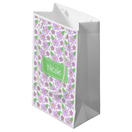 Sac cadeau Motif Lilac Fleurs (Devant Angle)