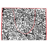 SAC CADEAU MOTIF NOIR ET BLANC POUR NOËL (Dos)