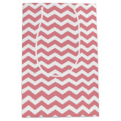 Sac cadeau Motif rose et blanc Chevron (Devant)