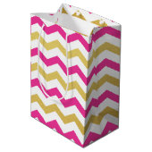 Sac cadeau Motif rose et or Chevron (Dos Angle)
