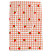 SAC CADEAU MOYEN いちご&ギンガムチェック(サーモンピンク) (Devant)