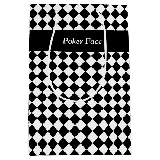 SAC CADEAU MOYEN 文字 カスタム チェック(ブラック×ホワイト) (Devant)