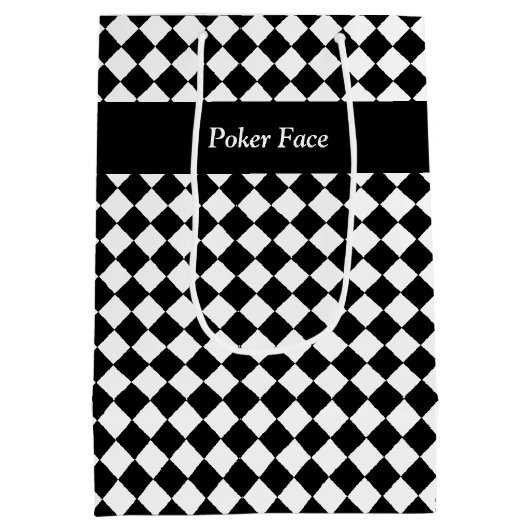 SAC CADEAU MOYEN 文字 カスタム チェック(ブラック×ホワイト) (Dos)