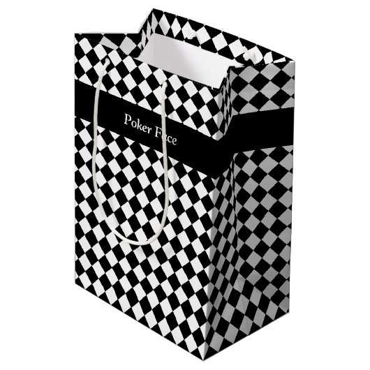 SAC CADEAU MOYEN 文字 カスタム チェック(ブラック×ホワイト) (Dos Angle)