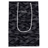 SAC CADEAU MOYEN 文字　カスタム　迷彩（ブラック）  ミディアムペーパーバッグ (Dos)