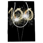 Sac Cadeau Moyen 100e anniversaire Sparklers en noir (Devant)