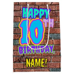 Sac Cadeau Moyen 10e anniversaire : Amusant, Graffiti urbain inspir