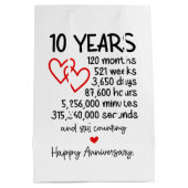 Sac Cadeau Moyen 10e anniversaire de la fête (Dos)