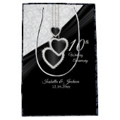 Sac Cadeau Moyen 10e anniversaire de naissance de l'Onyx noir et du (Devant)