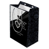 Sac Cadeau Moyen 10e anniversaire de naissance de l'Onyx noir et du (Dos Angle)