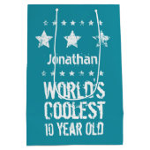 Sac Cadeau Moyen 10e anniversaire le plus froid du monde 10 ans Tur (Dos)