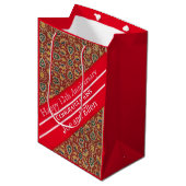 Sac Cadeau Moyen 12e anniversaire du Mariage, Anniversaire de la so (Devant Angle)