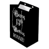 Sac Cadeau Moyen 13e anniversaire : Fancy, Elegant Script + Nom per (Dos Angle)