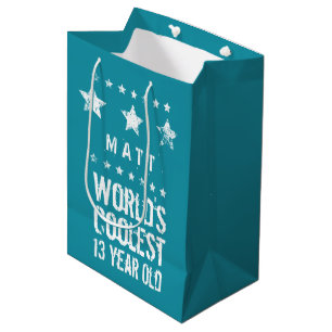 Sac Cadeau Moyen 13ème Teal an le plus frais Z13 du monde