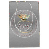 Sac Cadeau Moyen 16e anniversaire de Mariage Cire, Statice, & Perid (Devant)