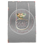 Sac Cadeau Moyen 16e anniversaire de Mariage Cire, Statice, & Perid (Dos)