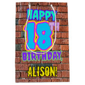 Sac Cadeau Moyen 18e anniversaire : Amusant, Graffiti urbain inspir (Devant)
