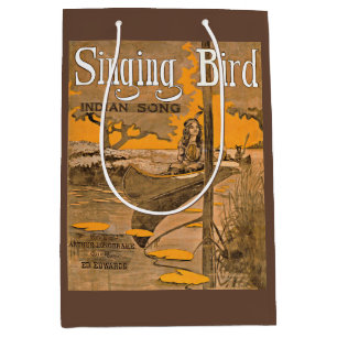 Sac Cadeau Moyen 1909 Partition chantante d'oiseaux