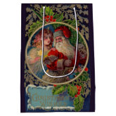 Sac Cadeau Moyen 1912 Le Père Noël et l'ange étoile tirage de Noël (Dos)