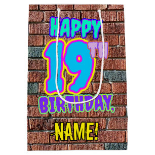 Sac Cadeau Moyen 19e anniversaire : Amusant, Graffiti urbain inspir