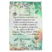 Sac Cadeau Moyen 1 Corinthiens 13: 4-7 (Dos)