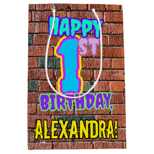 Sac Cadeau Moyen 1er anniversaire : Amusant, Graffiti urbain inspir