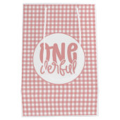 Sac Cadeau Moyen 1er anniversaire fête mignonne Pastel rose Onederf (Dos)