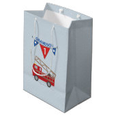 Sac Cadeau Moyen 1er anniversaire petit-fils, camion à feu (Dos Angle)