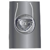 Sac Cadeau Moyen 20e anniversaire Mariage de l'emblème du coeur (Devant)