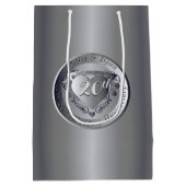 Sac Cadeau Moyen 20e anniversaire Mariage de l'emblème du coeur (Dos)