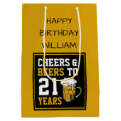 Sac Cadeau Moyen 21e anniversaire Cheers & Bières à 21 ans (Dos)
