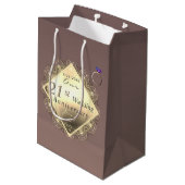 Sac Cadeau Moyen 21e anniversaire du Mariage laiton et olite   (Dos Angle)