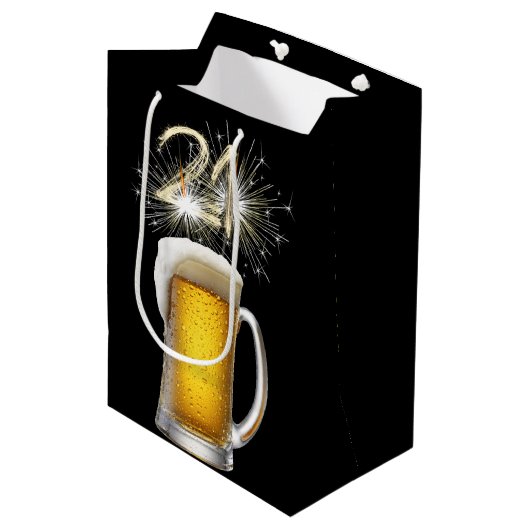Sac Cadeau Moyen 21e Sparkler en bière (Devant Angle)